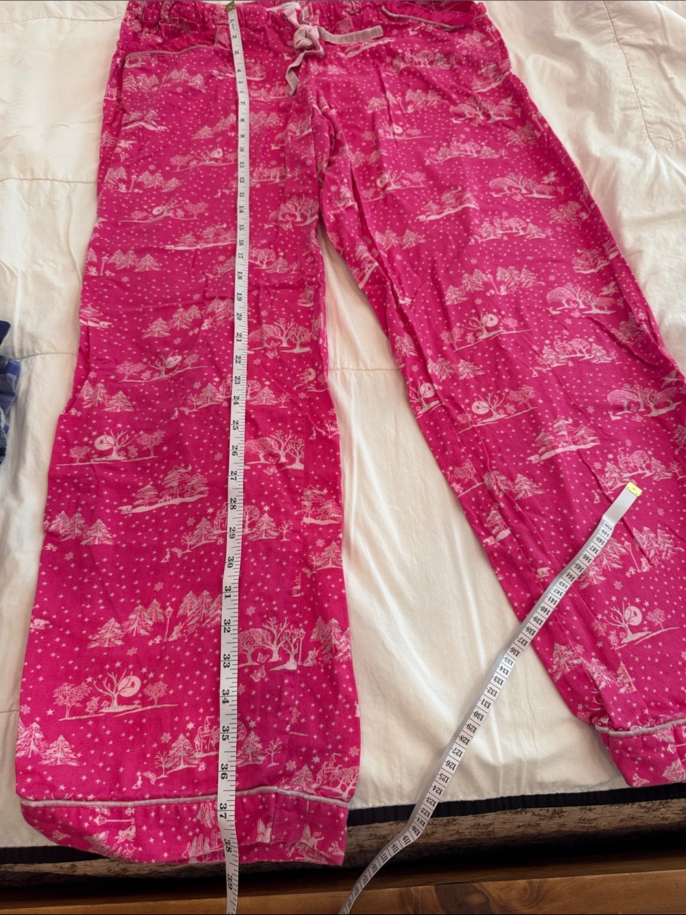 PINK Victoria's Secret Hot Pink Printed Pajama Pants - Picture 2 of 7